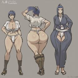 1girls ai_generated ass big_ass big_breasts breasts fundoshi huge_ass kemono