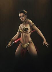 celebrity daisy_ridley ninjartist rey slave_leia_(cosplay) star_wars whore