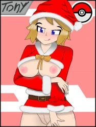 christmas christmas_clothing christmas_outfit pokegirl pokemon pokemon_xy satoshi_(pokemon) serena_(pokemon) serena_(yu-gi-oh!_arc-v)