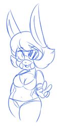 anthro blue_fur bra female_only lingerie panties rabbit toontown toontown_online toontown_rabbit