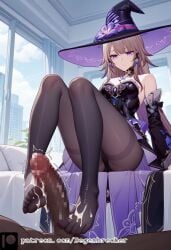 1girls ai_generated cum degenbrecher ejaculation footjob honkai:_star_rail honkai_(series) pantyhose patreon patreon_username subscribestar subscribestar_username the_herta_(honkai:_star_rail)