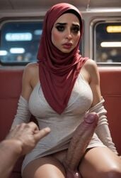 ai_generated futa_penis futanari hijab hijab_futa hung_futanari public public_nudity tagme veiny_penis