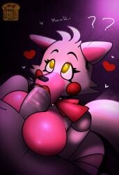 2024 2d 2d_(artwork) 2d_artwork anthro artist_logo artist_name beanontoast blowjob female five_nights_at_freddy's five_nights_at_freddy's_2 fox fox_ears fox_girl furry furry_female loving_gaze mangle_(fnaf) pink_fur white_fur