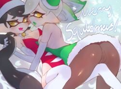 +_+ 2018 2girls alternate_breast_size anus ass blush bubble_butt callie_(splatoon) christmas clothing cousins elbow_gloves female female_only gloves incest inkling inkling_girl jtveemo kissing kneeling lesbian light_skin long_hair marie_(splatoon) medium_breasts nintendo nipple_slip on_top pantyhose pussy saliva saliva_trail see-through short_hair smooth_skin splatoon squid_sisters squid_sisters_(splatoon) symbol-shaped_pupils vagina yellow_eyes yellow_iris yuri