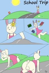 absurd_res anus balls clothed clothing crossdressing girly hi_res lagomorph leporid male male_only mammal original_character penis rabbit sketchyyvun