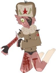 blood blood_drip blood_on_thighs boy childish_panties communism communist countryhuman countryhumans cuntboy cuntboy_only cutting cutting_self gore intersex kneeling knife male male_only panties red_body scar scars self_harm self_harm_scars self_mutilation serbianhoe socks soviet soviet_flag soviet_union soviet_union_(countryhumans) thighs tongue_out ushanka ussr wound young younger_male