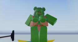 1boy 1girls 2020 2020s 3d breasts female_focus gummy_bear gummybear_and_friends heyits_aaron nipples penis roblox robloxian rule_63 sargentakai standing tagme