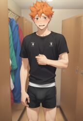 ai_generated bulge gay haikyuu!! hinata_shouyou shorts yaoi