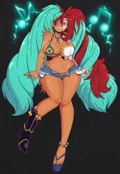 blue_eyes blue_hair brazilian_miku clothed hatsune_miku red_eyes sandals transformation vocaloid wrenzephyr2