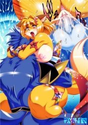 <3_eyes amakuchi anus big_breasts blue_fur breasts canine censored cum cum_in_pussy cum_inside female fox foxy-rena fur furry furry_only heart impregnation male mammal mosaic_censoring open_mouth ovum penis pussy sex sperm_cell straight thick_thighs yellow_fur