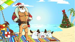 bara barefoot beach big_balls braum erection festive funny gay huge_cock league_of_legends male_focus male_only muscles pubic_hair santa_braum snowdown_showdown_series sunglasses white_beard