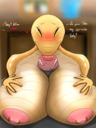 2019 anthro artists ass big_breasts blush breasts duo english_text erection female heart huge_breasts humanoid_penis looking_at_viewer male mammal mrdarkness7070 nipples nude outercourse paizuri penis reptile scalie sex smile snake straight text thick_thighs tongue tongue_out trely uncut yellisa