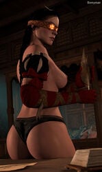 2girls 3d areolae ass ass_focus black_hair bomyman breasts cd_projekt_red female female_only nipples panties philippa_eilhart solo the_witcher_(series) the_witcher_2 the_witcher_3:_wild_hunt