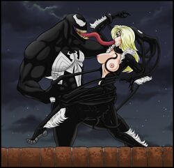 1boy 1girls 2d ass big_breasts big_penis bigger_male black_cat_(marvel) blonde_hair blue_eyes bondage breasts breasts_out carrying_partner clothed_sex clothing extreme_french_kiss felicia_hardy female forced_kiss french_kiss kissing long_hair long_tongue male marvel open_mouth oral penis rape restrained size_difference smaller_female spider-man_(series) spread_legs stand_and_carry_position straight straight_hair suspended_congress symbiote tentacle tentacle_rape theamphioxus tongue tongue_out venom_(marvel)