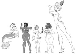 1futa 4girls aeolus06 andrina areolae ariel's_sisters big_breasts completely_nude crossover dark-skinned_female dark_skin delia_ketchum_(pokemon) disney female foreskin futa_with_female futanari gaz_membrane giantess greyscale human human_only intersex invader_zim inverted_nipples lauren_taylor mermaid milf mini_giantess monochrome nickelodeon nipples nude nude_female nude_futanari original_character penis pokemon potion the_little_mermaid