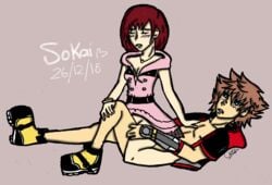 disney kairi kingdom_hearts kingdom_hearts_iii male rough_sketch sex sora square_enix teen teenager