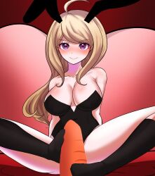 akamatsu_kaede alternate_version_available bunny_ears bunnysuit danganronpa danganronpa_v3 large_breasts monja_(jyamong_0907) socks straight_hair