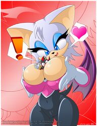 big_breasts blush breasts captricosakara chris_gay clothing duo female giantess heart huge_breasts larger_female male mobian_(species) nipple_bulge rouge_the_bat sega shadow_the_hedgehog size_difference smaller_male sonic_(series) thefuckingdevil