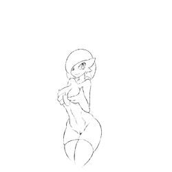 1girls abs ass big_ass breasts clitoris clothing eyelashes female female_only gardevoir legwear looking_at_viewer marbearis monochrome navel nintendo nude pokémon_(species) pokemon pokemon_(species) pokemon_rse pussy simple_background sketch solo standing stockings thick_thighs thighhighs video_games white_background wide_hips