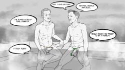 balls bisexuality dragon_age dragon_age_the_veilguard emmrich_volkarin erection erection_under_clothing faggot hot_tub male mature_male mature_men older_male older_men real_person sketch vincent_price yappacadaver