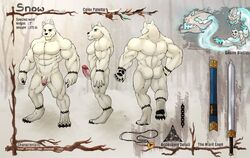 balls canine erection fur magic male male_only mammal melee_weapon model_sheet muscular muscular_male nude pendant penis scabbard snow_(snowwolf03) solo standing sword weapon white_fur wolf wulfer-shepherd