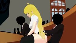 3d 3d_animation animated beacon_academy_uniform blonde_female blonde_hair clothed_female clothed_male female female_on_top glasses glynda_goodwitch green_hair half-dressed half_naked half_naked_female human long_hair long_hair_female male music pale_skin public public_sex purple_eyes reverse_cowgirl_position rwby sound straight tagme teacher_and_student theblackbirdcalls video yang_xiao_long