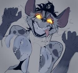 1boy 1boy1girl 1girls anthro big_breasts bite bite_mark breasts cathriellrue female human human_on_anthro hyena large_breasts laugh laughing mammal open_mouth sharp_teeth shenzi shenzi_(the_lion_king) teeth the_lion_king