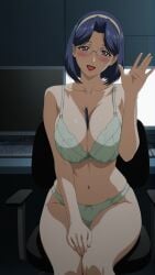 ai_generated breast_squeeze computer large_breasts lingerie lingeries_office sakurai_chisa