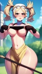 1girls adapted_costume ai_generated ai_video annoyed annoyed_expression areola areolae ass bare_shoulders big_breasts bimbo bimbo_body bimbo_lips bimbofication bimbofied blonde_hair blush blush_lines bottom_heavy breasts castle choker corset eyeshadow female female_focus female_only fingerless_gloves fire_emblem fire_emblem_awakening frills gloves green_eyes grey_eyes headwear holding holding_object holding_staff huge_ass legs_together light-skinned_female lissa_(fire_emblem) makeup massive_ass medieval medium_breasts navel navel_cutout nipple_bulge no_sound novelai outdoors outside own_hands_together patreon patreon_url patreon_username pelvic_curtain pout pouting pouting_lips puffy_cheeks royalty shiny_skin shorter_than_10_seconds shoulder_strap side_slit solo solo_female staff standing tagme tgm101_(artist) thick_lips thick_thighs thin_waist titty_drop tree trees twintails video wide_hips