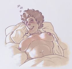 1boy blonde-haired_male blonde_hair breasts breasts_focus breasts_out busty_boy busty_male chest_exposed chest_out digital_drawing_(artwork) digital_media_(artwork) edward_the_simple english english_text eyes_closed floppy_breasts fragile-x fragile_x hand_behind_head hand_on_head happy_male intellectual_disability learning_disability male male_focus male_only male_with_breasts mental_disability mentally_deficient morning morning_after morning_light morning_lighting mr_shrink naked_male nipples oc original original_character original_characters pale pale-skin pale-skinned_male pale_body pale_skin pink_nipples sleeping sleeping_naked sleepy smiling smiling_at_self sunlight