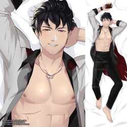 1boy black_hair dilf muscular_male qrow_branwen red_eyes rwby