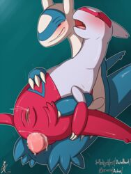 anal anal_sex animal_genitalia anus asbel_lhant_(artist) blush claws clitoris closed_eyes cum cum_in_ass cum_inside cum_splatter duo ejaculation female feral feral_on_feral from_behind_position highres latias latios legendary_pokemon male male_penetrating nintendo open_mouth orgasm penetration penis pokemon pokemon_(species) pussy pussy_ejaculation pussy_juice red_eyes sex sheath simple_background straight tapering_penis video_games wings