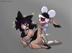 1boy 1girls 1girls1boy cum cum_in_pussy cyn_(murder_drones) male/female murder_drones red_eyes sex straight straight_sex tweedleevil x_eyes