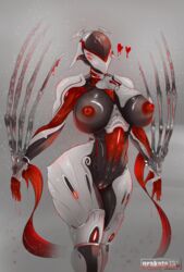 big_ass big_breasts female garuda_(warframe) grakata733 simple_background warframe