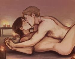 2boys anal anal_sex candle candlelight colored crying gay heated_rivalry holding_hands ilya_rozanov kissing missionary_position romantic shane_hollander tears tongue_kiss
