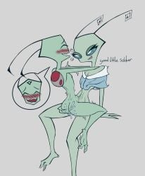2023 2_fingers 2_toes alien alien_humanoid almighty_tallest_miyuki almighty_tallest_red antennae_(anatomy) arched_back ass back_dimples barefoot bedroom_eyes blue_eyes blush blushing bodily_fluids bottomless bottomless_female butt claws clothed clothing crop_top cum curled_antennae dialogue digital_drawing_(artwork) digital_media_(artwork) dominant dominant_female duo english_text eyelashes feet female femboy femdom feminine_male fingers flat_chest flat_chested full-length_portrait genital_fluids girly green_body green_skin grey_background hand_on_ass hand_on_butt hands_behind_head hi_res humanoid invader_zim irken lewdofdoom lidded_eyes looking_at_another looking_at_partner looking_pleasured male male/female malesub midriff narrowed_eyes nickelodeon nude nude_male on_lap orgasm pak partially_clothed partially_clothed_female penetration portrait pose red_eyes revealing_clothes seductive seductive_eyes seductive_look seductive_pose sex shirt simple_background sitting sitting_on_another sitting_on_lap sitting_on_person skimpy slim slim_female slim_male small_waist smile smiling smiling_at_partner smirk smirking smirking_at_partner straight submissive submissive_male text the_almighty_tallest thick_thighs toes topwear wide_hips