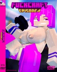 1girl 3d 3d_(artwork) big_breasts breasts dvd_cover edit edited female huge_breasts minecraft nipples nsfw nude nude_female pink_hair pinke_(pinkechan) porn rule34 sexy solo