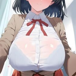 1girl ai_assisted ai_generated beautiful_girl big_ass big_breasts curvy female school_rumble school_uniform schoolgirl sexy taugust tsukamoto_yakumo