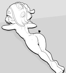 anus ass asshole black_and_white butt butthole female heart naked naked_female nude nude_female octoling octoling_girl pussy shiver_(splatoon) splatoon squogs tagme vagina