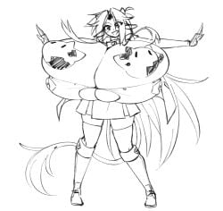 1girls big_breasts breast_focus breasts cleavage cow_ears cow_girl cow_horns cow_print cow_tail female female_focus female_only giant_breasts gigantic_breasts huge_breasts huge_cleavage hyper hyper_breasts imminent_wardrobe_malfunction long_hair massive_breasts matsu-sensei mattie_(matsu-sensei) pasties shirt shirt_too_small smile solo top_heavy