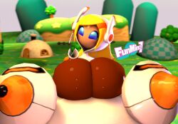 big_ass bubble_butt dark_skin fat_ass funmina hyper kirby_(series) kirby_planet_robobot looking_back susie_(kirby) tagme tight_clothing yellow_hair