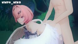 1boy 1boy1girl anal ass ass_grab blender blender3d blender_(software) clothed clothed_sex doggy_style forest forest_background night ninth_neko pink_eyes pink_hair remielle_(zenless_zone_zero) remielle_dan sex sound stockings tagme video wings zenless_zone_zero zzz