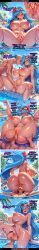 1boy 1girl ai_generated big_ass blue_hair blush bodily_fluids comic cunnilingus daytime english_text female fingering flower_in_hair goggles_on_head huge_breasts league_of_legends long_hair looking_at_viewer male multiple_panels nude outdoors palm_tree pool_party_zoe pussy_juice rampa69 sex sound_effects squirting sweat swimming_pool text thick_thighs vaginal wide_hips zoe_(league_of_legends)