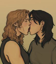 2girls genderbend genderswap heated_rivalry ilya_rozanov kissing lesbian making_out not_porn questionable shane_hollander tongue_kiss