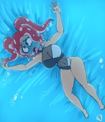 1girls asphyxia drowning female imminent_death nintendo octoling octoling_girl peril solo splatoon underwater underwater_peril uwliz water_torture