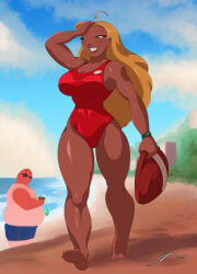 beach blonde_hair dark_skin disney female hair lifeguard_(lilo_and_stitch) lilo_and_stitch long_hair souleatersaku90