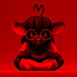 3d blender_(software) brown_body brown_eyes brown_fur brown_hair brown_skin gwen_geek gwen_martin mouse mouse_ears mouse_girl mouse_tail red_tint rodent unknown_artist