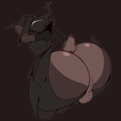 balls big_ass big_butt butt butt_focus curvy december_holiday deer deer_girl deltarune exposed gynomorph horn intersex roaring_knight tail thick_thighs wide_hips zytkal