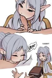 all_the_way_to_the_base anime blowjob books cum cum_in_mouth cum_inside deepthroat elf elf_female elf_girl frieren frieren_beyond_journey's_end grimoire paid_oral paid_reward paid_sex payment splurt
