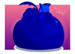 anthro bat big_ass big_belly big_breasts blue_eyes blue_hair blue_skin blueberry blueberry_fetish blueberry_inflation fangtime huge_belly laying_on_stomach pleasure rouge_the_bat sonic_(series) wings